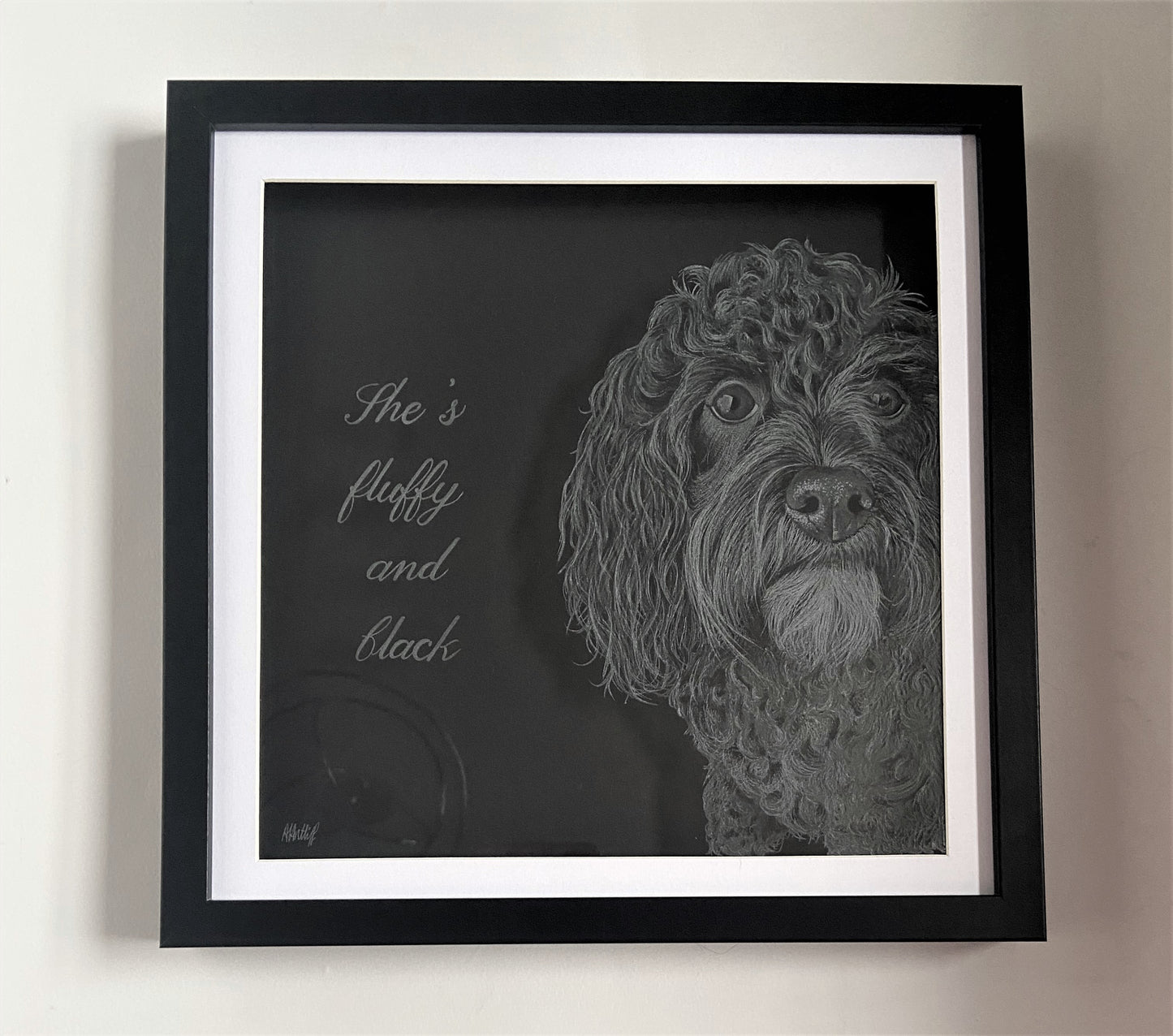 Custom Pet Portrait - Your Pet Hand Engraved on a Frame