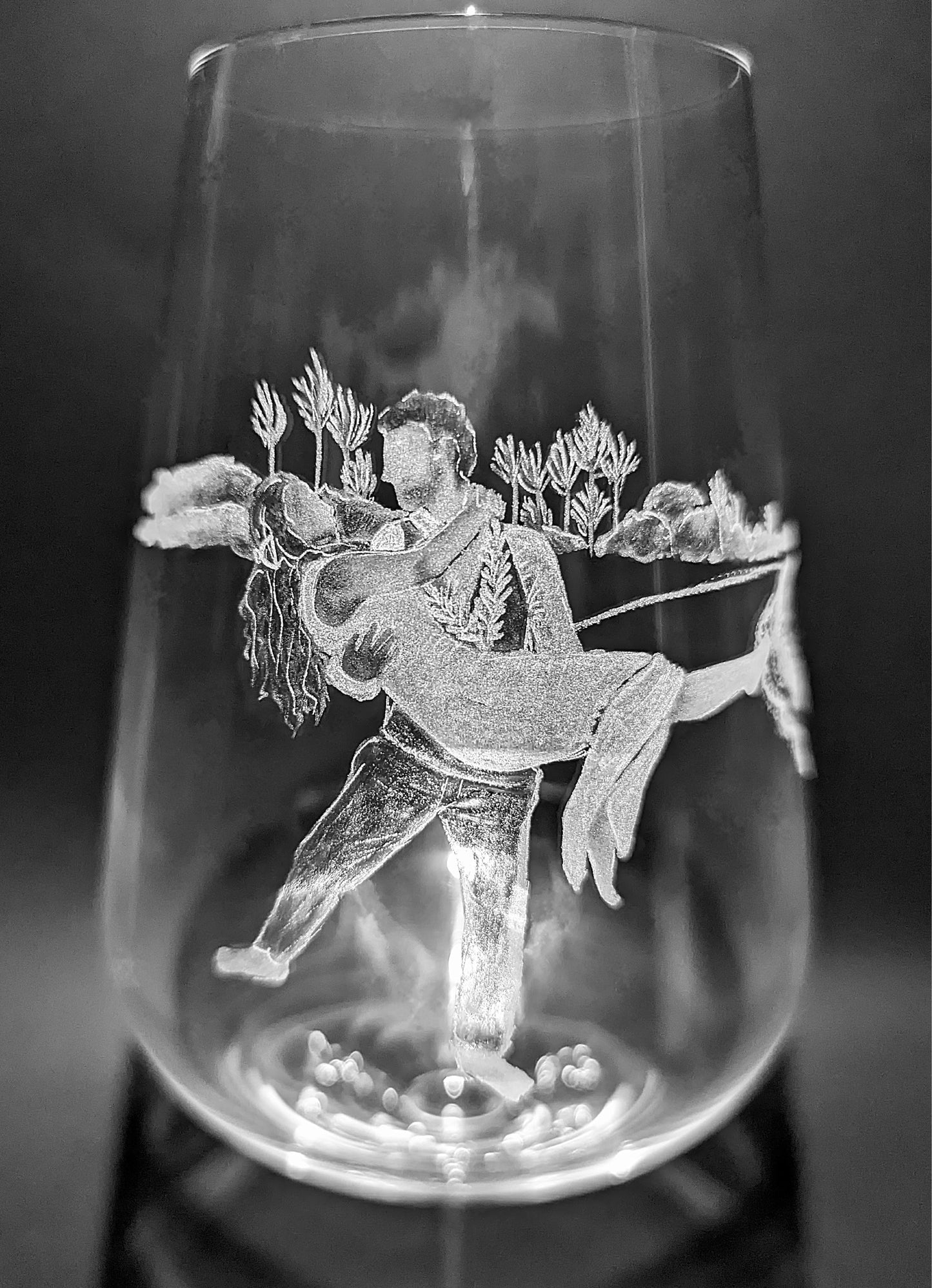 Your Ideas Hand Engraved on a Wine Glass - One of a Kind Custom Engraving