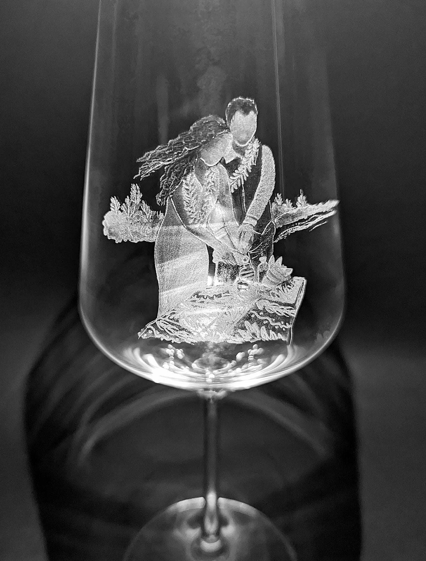Your Ideas Hand Engraved on a Wine Glass - One of a Kind Custom Engraving