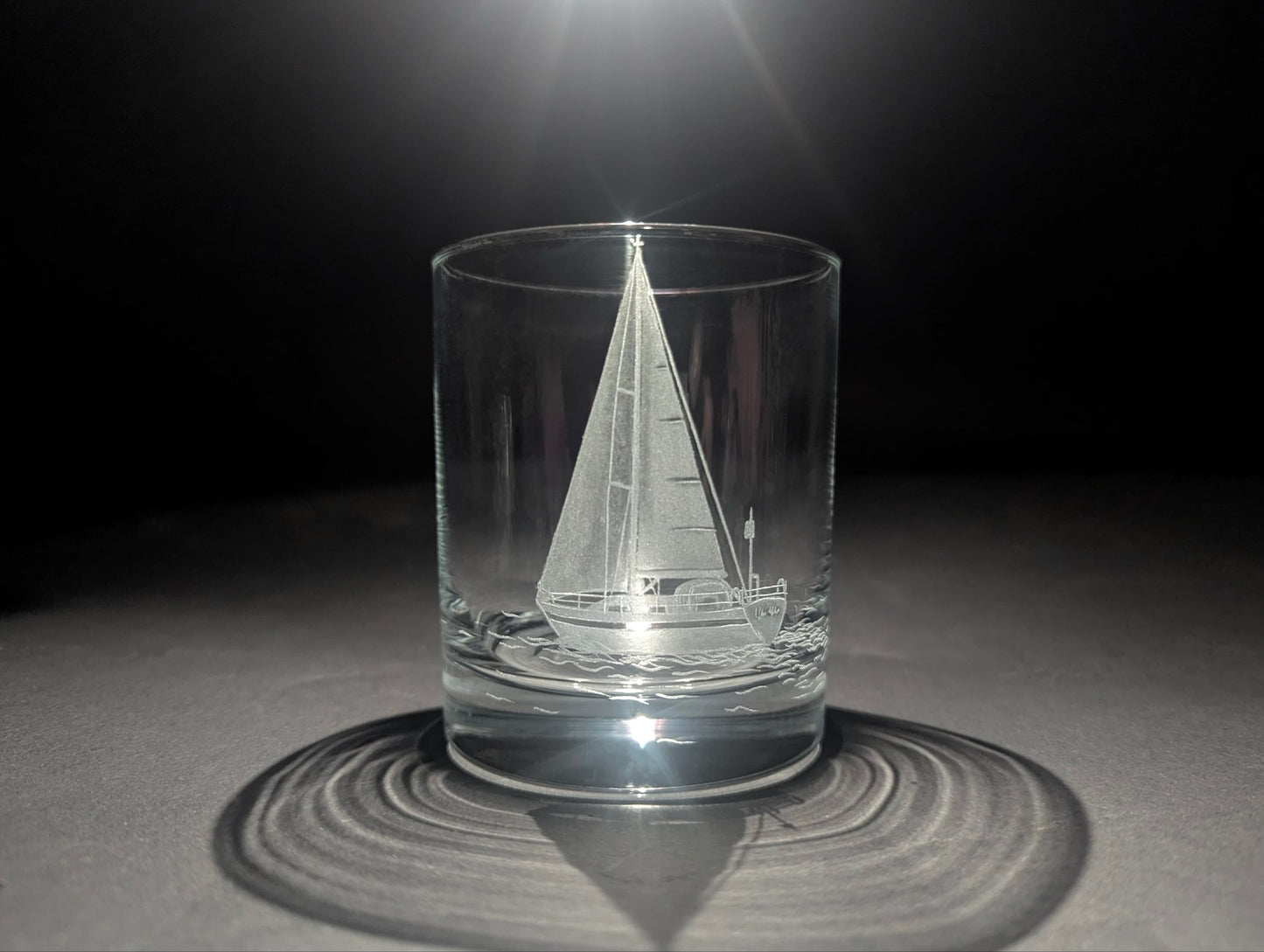 Your Design Hand Engraved on a Whisky Glass - Custom Engraving